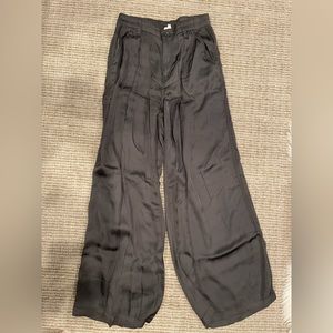 Satin Effect Wide Leg Pants